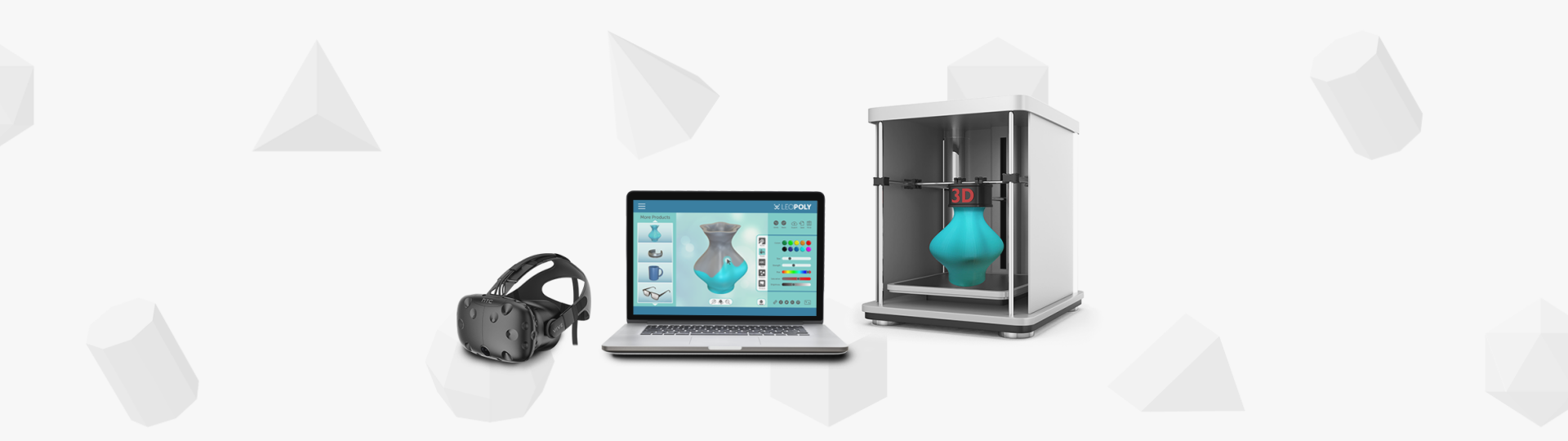 Product customizing software 3D printer VR headset
